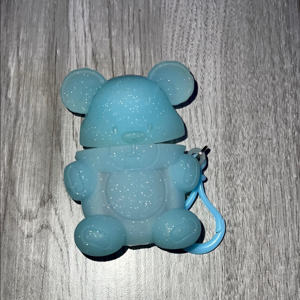 Blue Glitter Bear Airpod Case